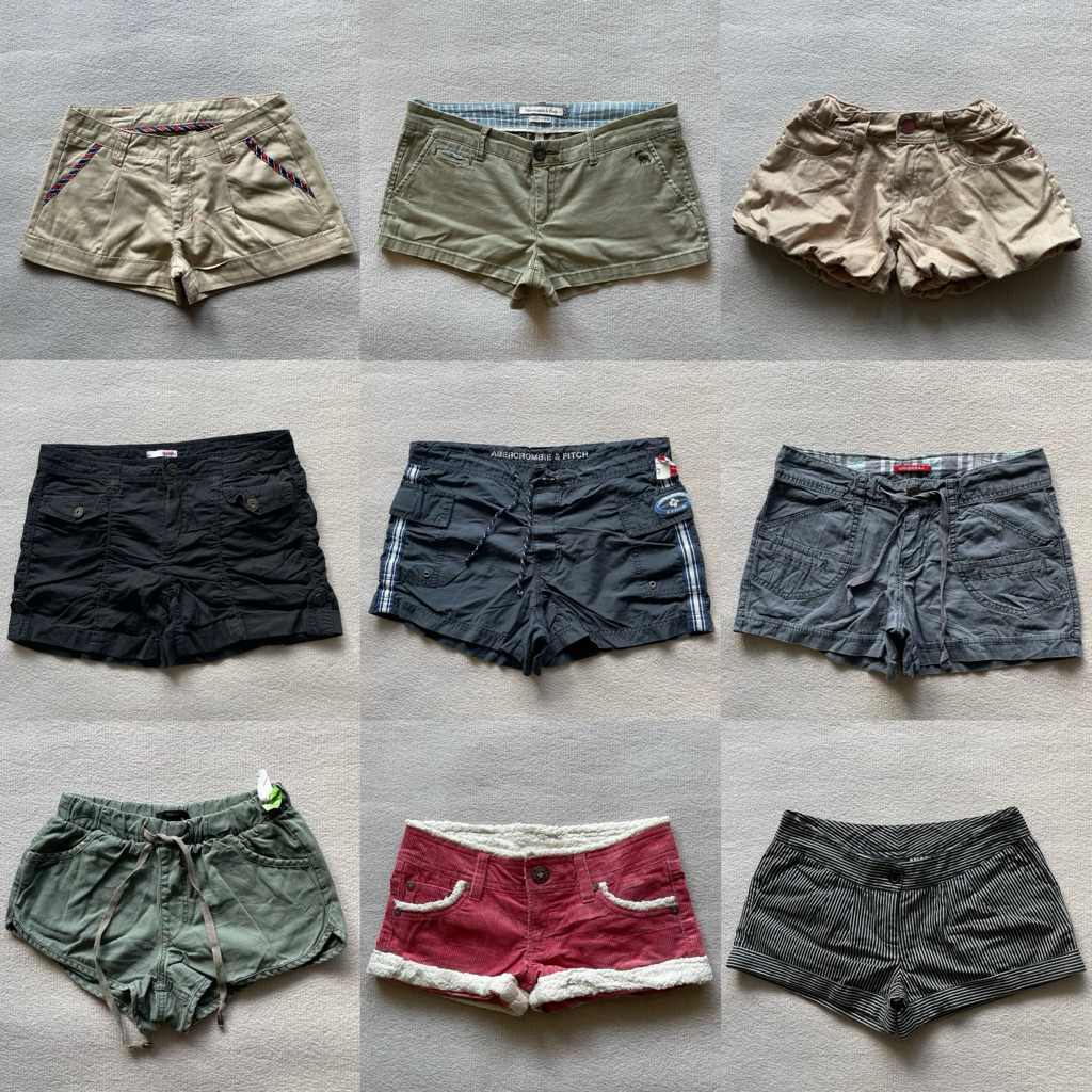(up28dec)กางเกงขาสั้นเอวต่ำมือ2กางเกงคาร์โก้ y2k,fairy,indie kid
