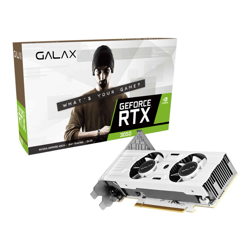 VGA GALAX RTX3050 LP WHITE 6GB (การ์ดจอมือสอง ไม่ต่อไฟเพิ่ม)