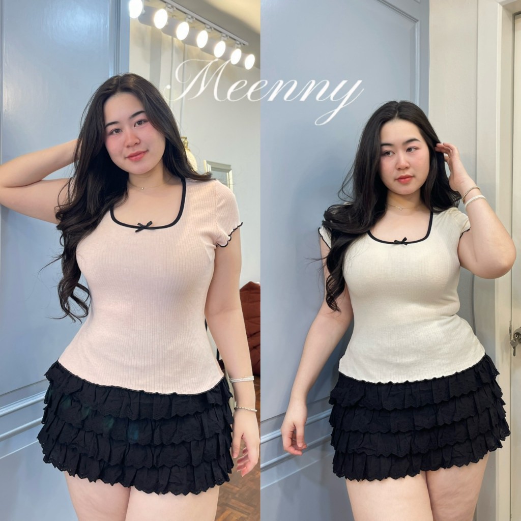 Meenny Closet | GF08 (มีSize) เสื้อยืดน่ารักเเต่งโบว์สุดคิวท์
