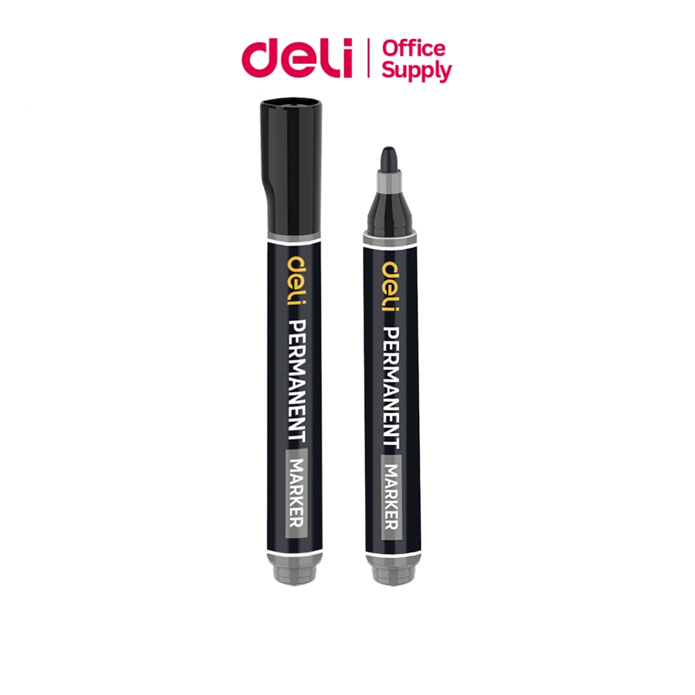 Deli ปากกาเคมี 1.8มม ปากกามาร์คเกอร์ ปากกาเพ้นท์ กันน้ำแห้งไว ติดทน อุปกรณ์สำนักงาน Permanent Marker