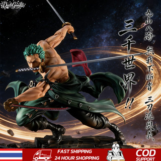 ฟิกเกอร์ซอร์โรวันพีซ One Piece รูปสามพันโลก Zoro ตกแต่งรถ กล…