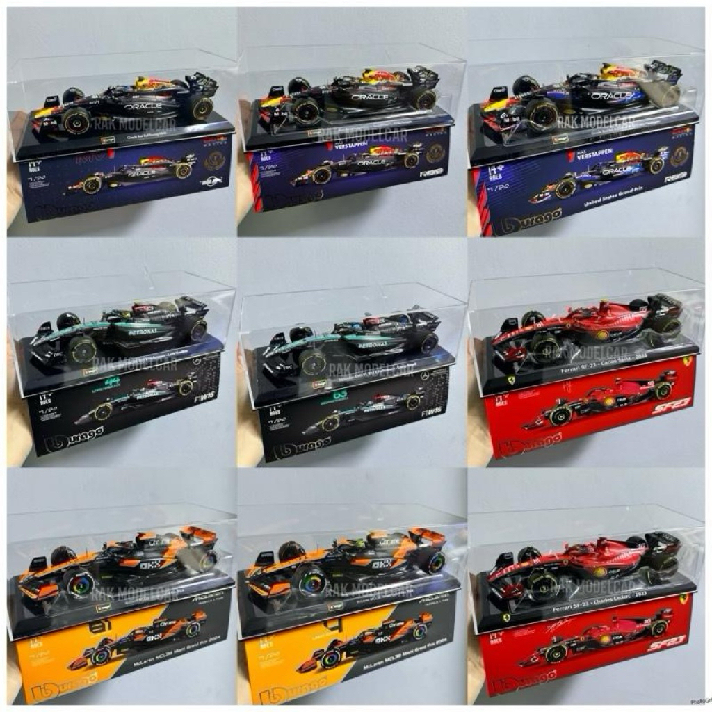 🔥 พร้อมส่งจาก กทม. 🔥 รวมโมเดลรถ F1 formula (พร้อมกล่องอะคริลิค) สเกล1:24
