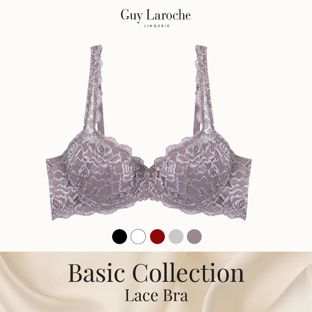 Guy Laroche Lingerie เสื้อในลูกไม้ เสริมฟองน้ำบาง Soft Pad Lace Bra GB7T70