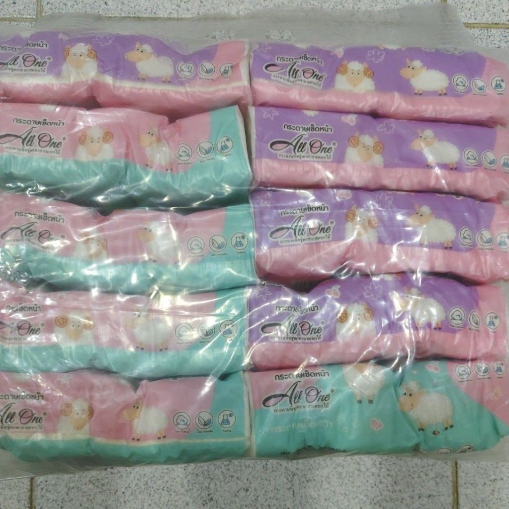 กระดาษทิชชูลายน้องแกะ 1 หิ้วมี 10 ห่อ 1 ห่อมี 180 แผ่นใช้50%koll=ฟรี