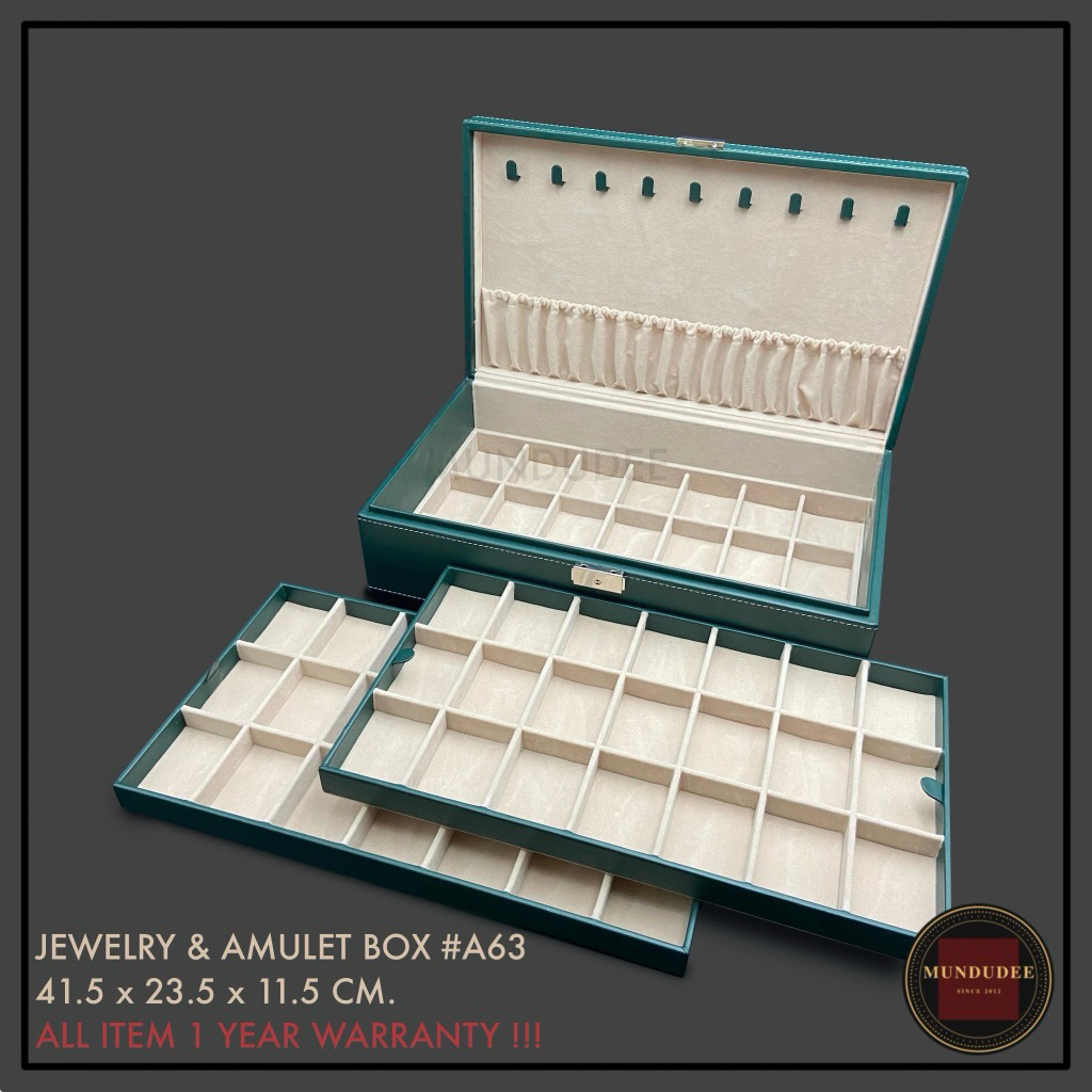 กล่องใส่ทอง/ใส่พระ 3 ชั้น 63 ช่อง Leather Gold Box, Amulet Box