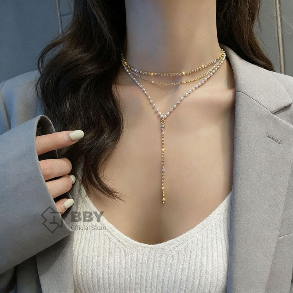 BBY สร้อยคอหลายชั้นสไตล์มินิมอลวินเทจ เรียบง่ายแต่ลุคแพง S366