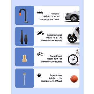Electric Air Pump เครื่องปั๊มลมไฟฟ้าไร้สาย 150PSI อัตโนมัติ มีไฟ พกพา เติมลมยางรถ มอไซค์ รวดเร็ว