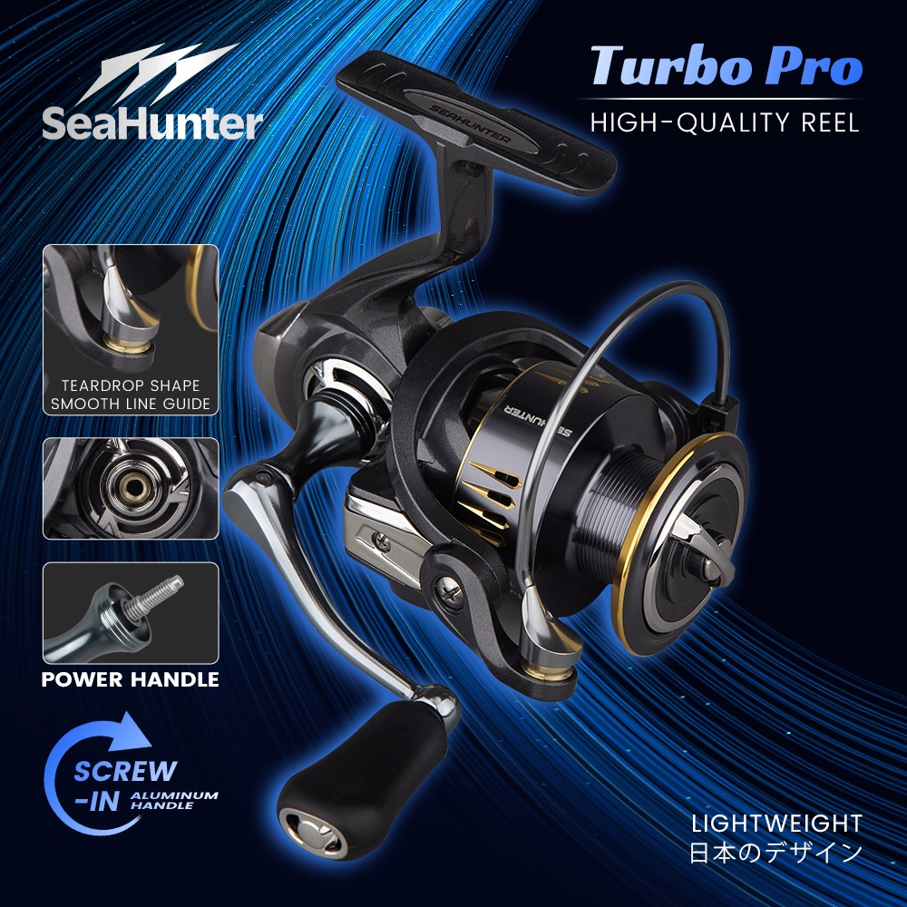 รอกSeaHunter Turbo Pro รอกสปินนิ่ง ลาก15KG  5.2:1  5+1BB  อลูมิเนียม รอกตกปลาทะเล Spinning reel แขนเกลียว รอกสปิน กันน้ำ