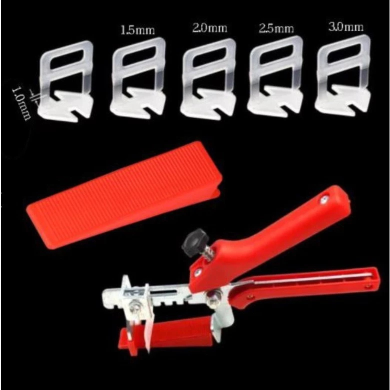 คีม + 300Pcs Clips + 100Pcs Wedges ระบบปรับระดับกระเบื้อง Leveling Spacer Au เซรามิกพื้นคีม Locator ใส่การติดตั้ง (SET)