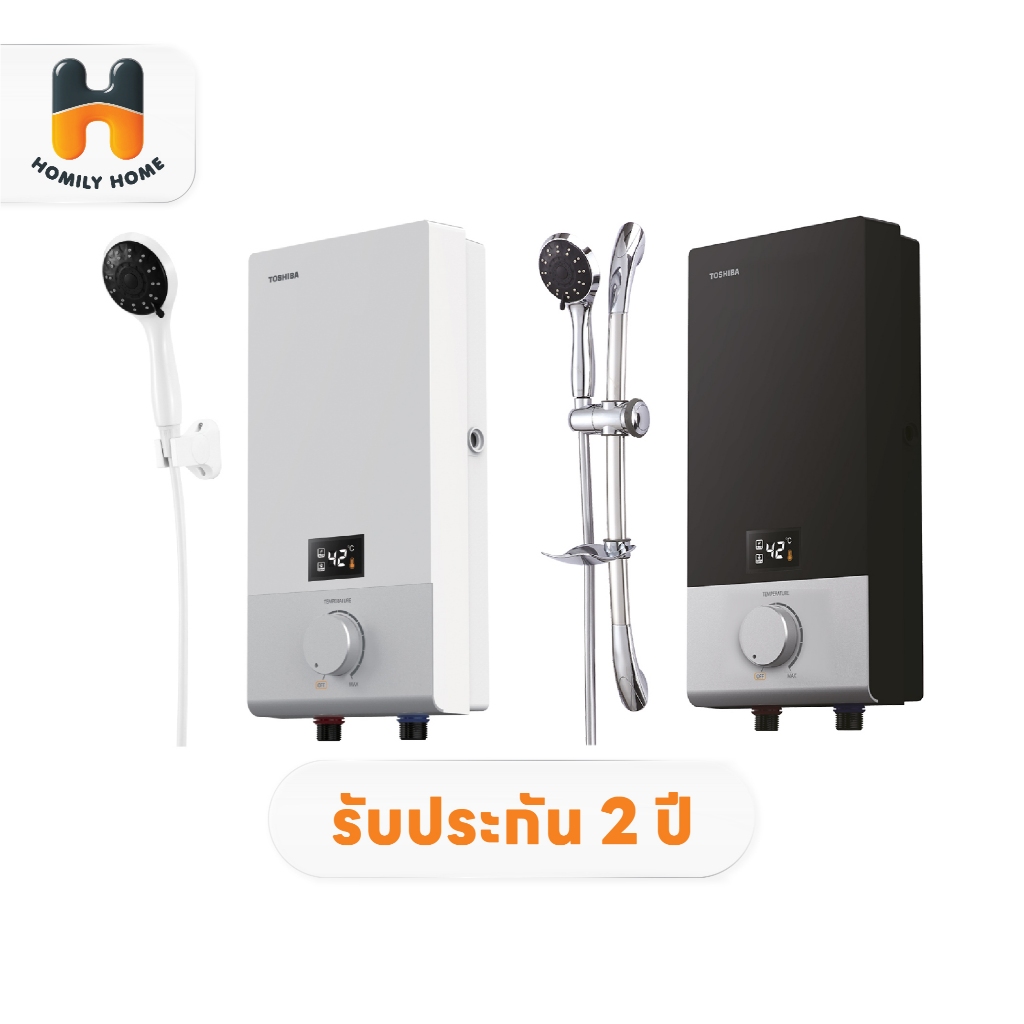 TOSHIBA เครื่องทำน้ำอุ่น 3800 4500 วัตต์ รุ่น DSK38ES5KW DSK38ES5KB DSK45ES5KW DSK45ES5KB สีขาว สีดำ