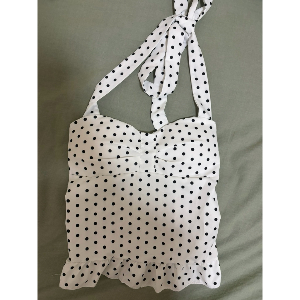 angel bar bar เสื้อผูกคอ polka dot