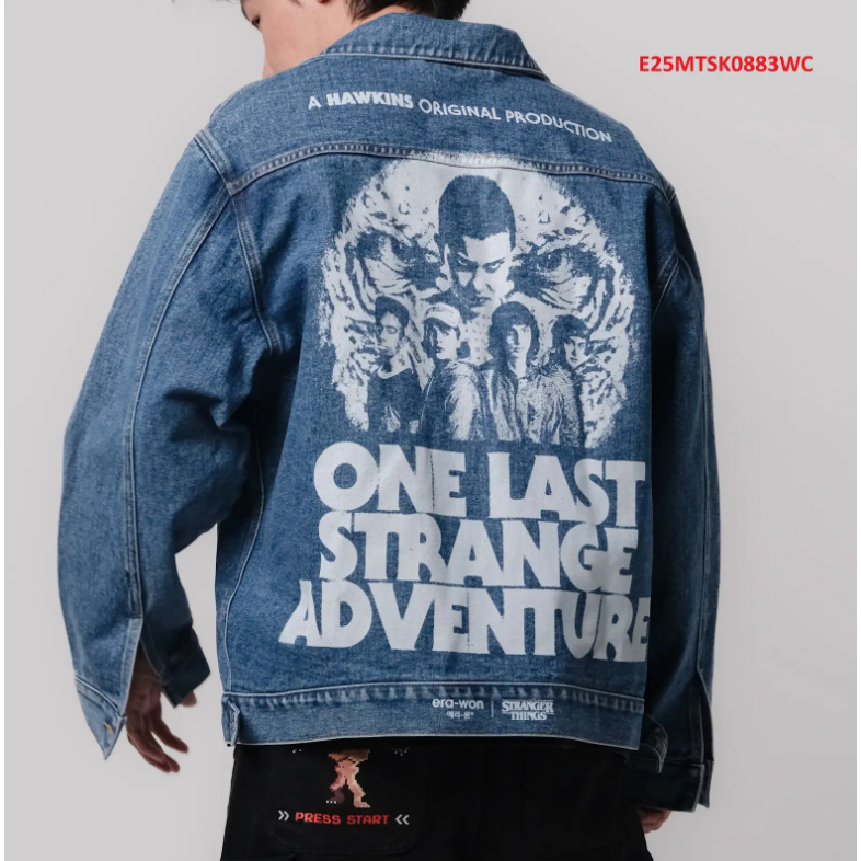 era-won เสื้อยีนส์ DENIM JACKET era-won x Stranger Things สี White friends