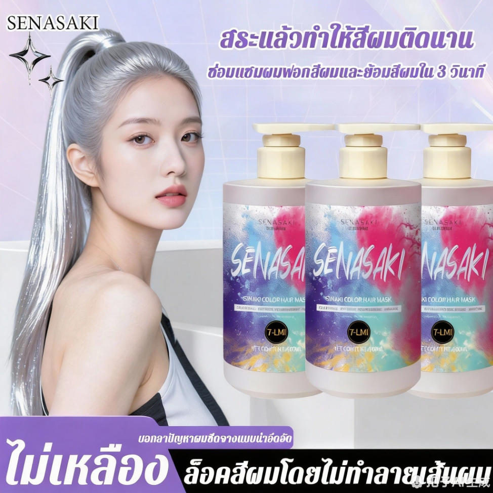SENASAKI เคราตินบำรุงผม มาส์กผมที่สามารถใช้เพื่อเพิ่มความโดดเด่นให้กับสีผมได้อีกด้วย สีย้อมผม ครีมหมักผม ทรีทเมนท์เคราติ