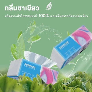 Sumikko 10 ห่อ กระดาษทิชชู่ใบหน้า 4 ชั้น กระดาษทิชชู่ใบหน้าสำหรับรถ 4 แผ่น กระดาษทิชชู่ใบหน้าชาเขียวออร์แกนิก กระดาษเช็ด