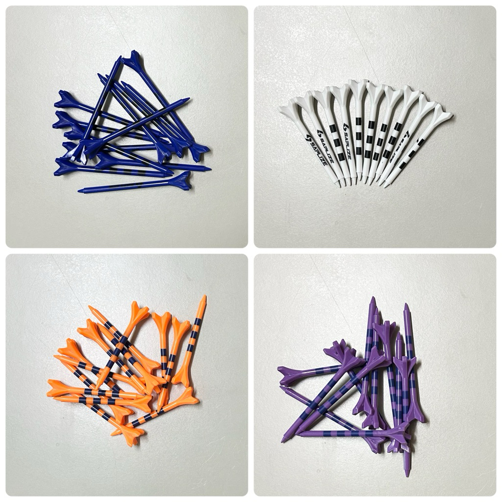 Golf Tee ทีตีลูกกอล์ฟ 70/83 มม. [แพค 10/20/50/100 ชิ้น] มีขีดสำหรับวัดระดับความสูงในการตั้งที