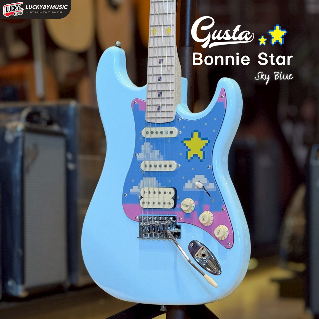 [โค้ดลด1000-🔥] Gusta กีต้าร์ไฟฟ้า รุ่น GST-125 Bonnie star HSS คอไม้เมเปิ้ล กีตาร์ไฟฟ้า แถมฟรี ปิ๊ก4