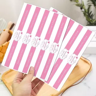 สติ๊กเกอร์แถบยาว สติ๊กเกอร์ทำด้วยมือ HANDMADE ติดกล่องขนม แก้ว ถุง sticker