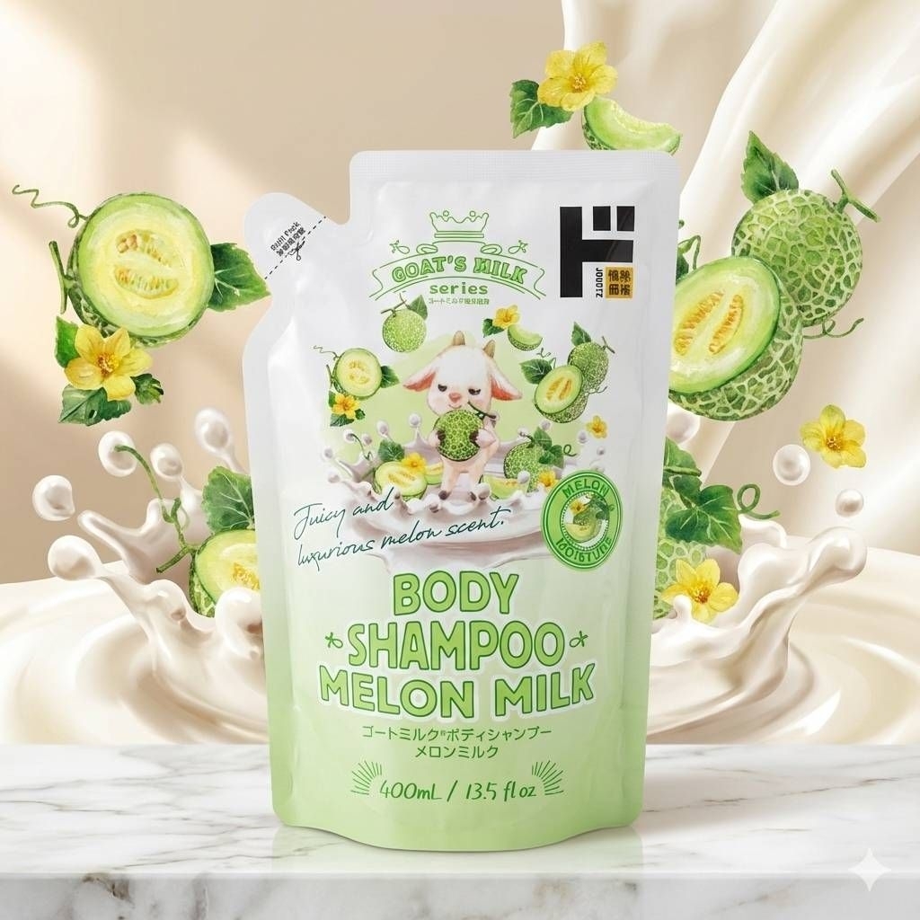 [ของแท้จากดองกิ] ครีมอาบน้ำนมแพะกลิ่นเมลอน โจเน็ตซึ 400ml Jonetz Goat's Milk Body Shampoo Melon Milk 400ml