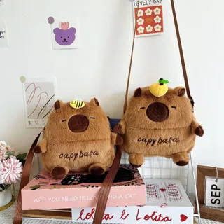 กระเป๋าสะพายคาปิบาร่า Capybara กระเป๋าคล้องไหล่น่ารัก น้ำหนักเบา