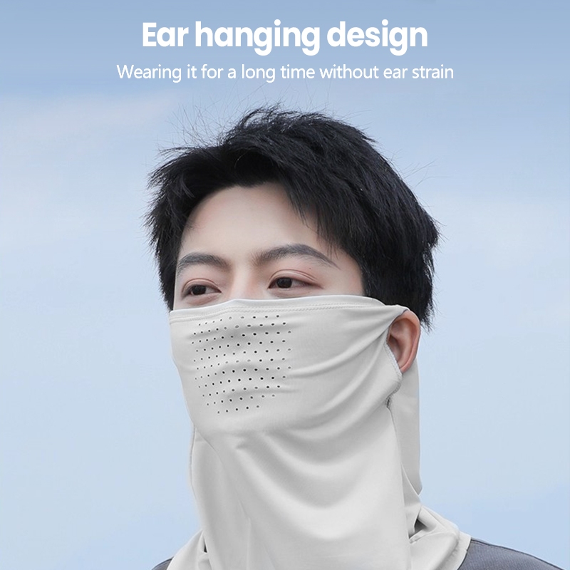 หน้ากาก ผ้าเรย่อนยืดระบายได้ดี กันแดดแบบยาว ป้องกันรังสียูวี กันฝุ่น กันแดด ปกป้องคอ - รูปที่ 7