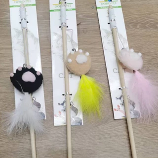 TCS ไม้ตกแมว ลายอุ้งเท้าแมว ของเล่นแมว หลากสไตล์สีสันสดใส