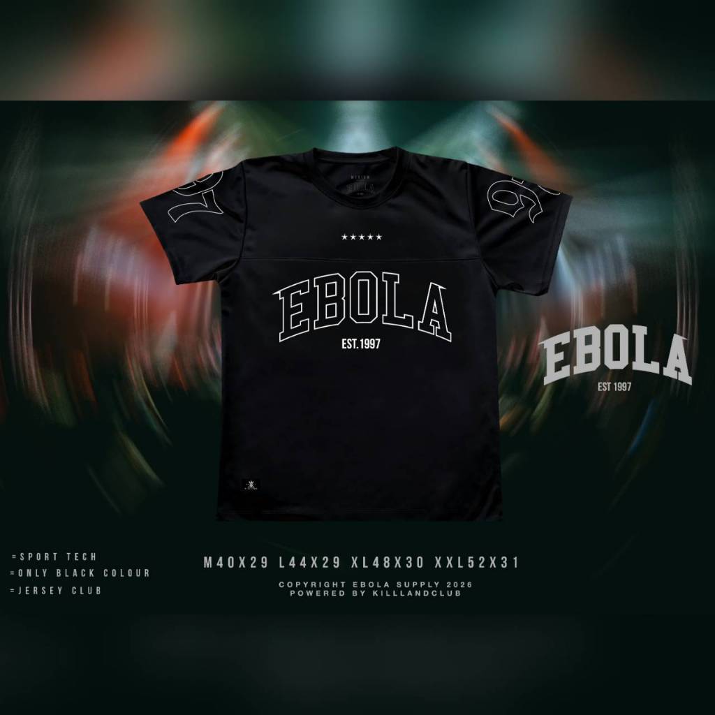EBOLA รุ่น EST.1997 JERSEY เสื้อยืดแขนสั้น-คอกลม Black T Shirt  สีดำ