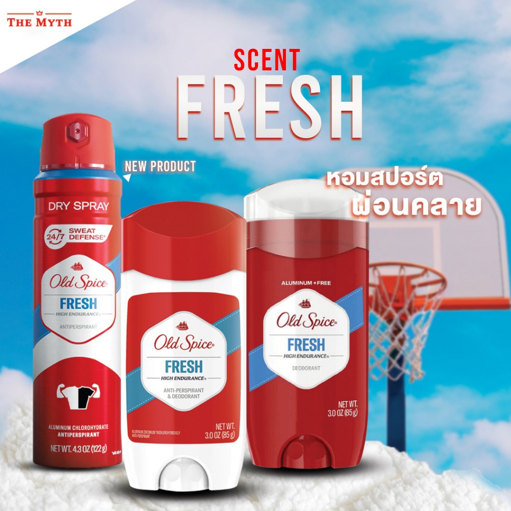 *ของแท้นำเข้าจากUSA* Old Spice โรลออน กลิ่น Fresh กลิ่นทะเลผสมเครื่องเทศ หอมสปอร์ต ผ่อนคลาย สดชื่น