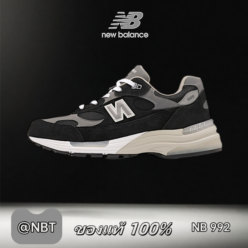 ✔ของแท้ 100% New Balance NB 992 black and white M992EB Low Sneakers