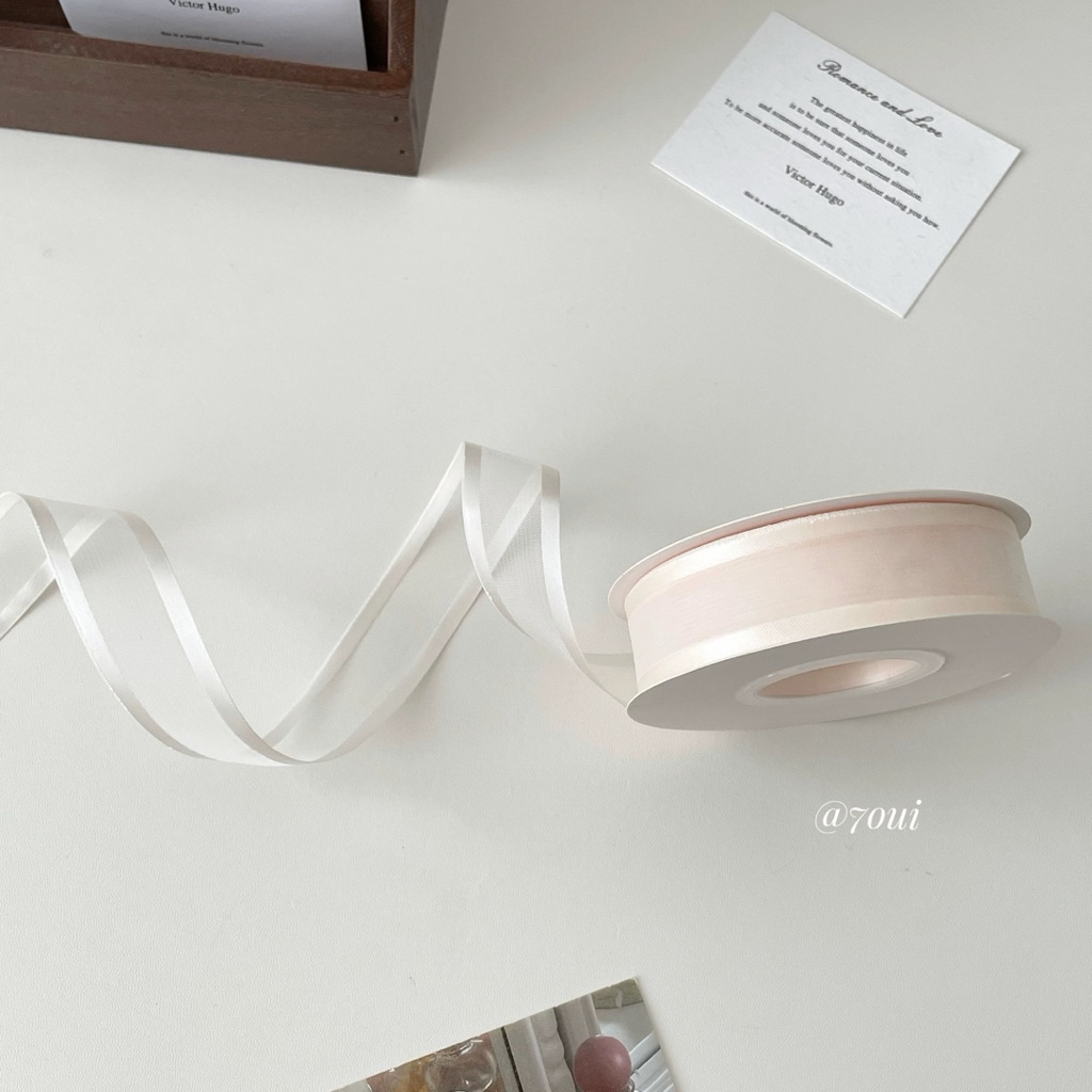 🇹🇭✨ส่งด่วน มีสีให้เลือก แบ่งขาย1เมตร   🎀 Premium Double-Edge Satin Ribbon 🎀 ที่สายเกาหลีต้องมีติดร้าน ✨ - รูปที่ 3