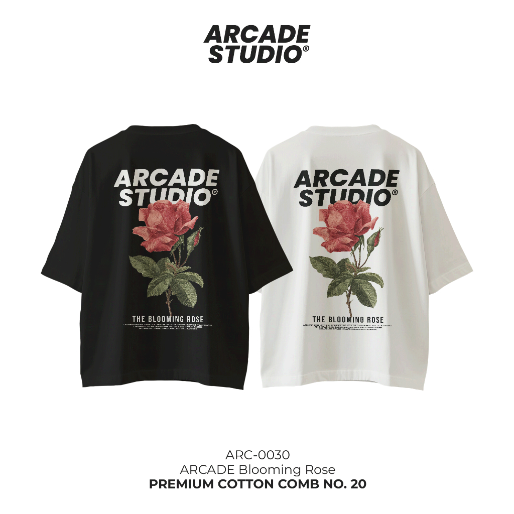 [Pre 4 วัน] ARCADE เสื้อ Blooming Rose (ARC-0030) Oversize เนื้อผ้า 100% Cotton No.20
