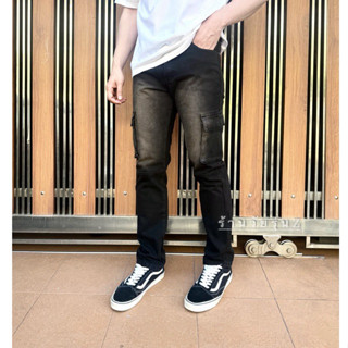 กางเกงยีนส์คาร์โก้กระบอกเล็กดีเทลใหม่(รุ่นR201)