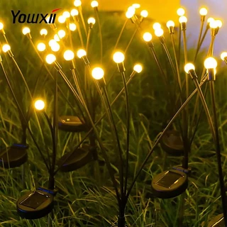 YOWXIIไฟสวนโซล่าเซลล์ โคมไฟพลังงานแสงอาทิตย์ รูปหิ่งห้อย 6/8LED สําหรับตกแต่งสวน และสนามหญ้ากลางแจ้ง