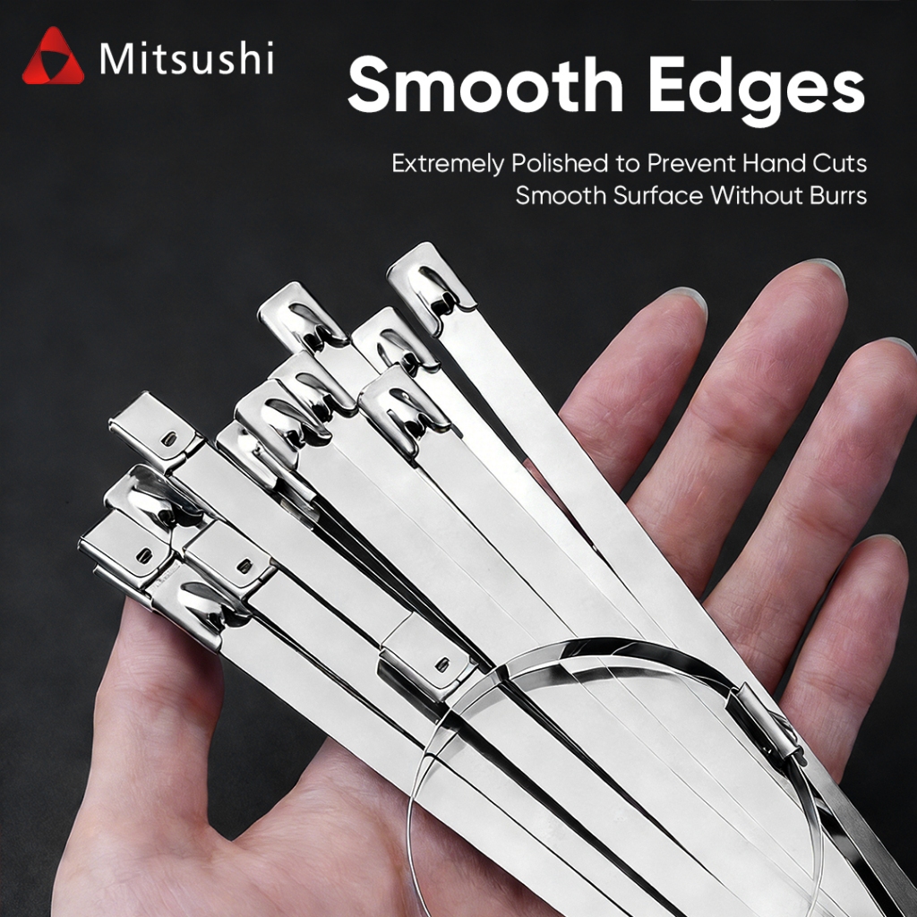 Mitsushi สายรัดสแตนเลส 20pcs เคเบิ้ลไทร์สแตนเลส 304 Cable ties Stainless กว้าง 4.6/7.9มม.สายรัดของ สายรัดเคเบิ้ลไทร์