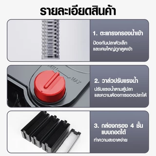 กรองแขวนตู้ปลา Bonetar รุ่น HF-700/HF-800/HF-900/HF-1000 ลายละเอียดด้านล่าง