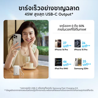 ANKER Nano Powerbank 10000 mAh แท้ 45W พาวเวอร์แบงค์ ชาร์จเร็ว แบตสํารอง For iPhone/Galaxy A1638