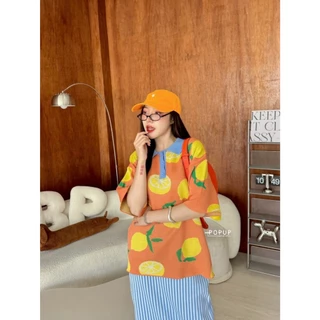POP UP (Lemon Pop) ชุดเซ็ตผ้าคาร์ดิแกนทอลาย + กระโปรงไหมพรม (FreeSize S–2XL ใส่ได้)
