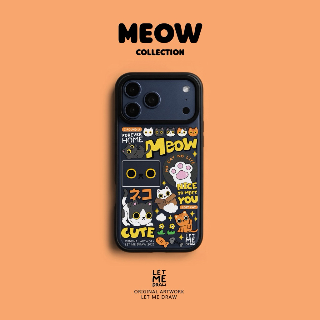 Case for iPhone 13/14/15/16/17 เคสไอโฟนลาย “MEOW”(No.013)
