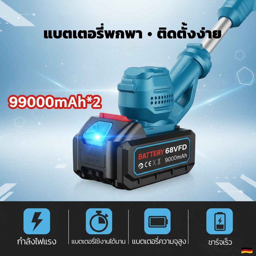 เครื่องตัดหญ้าไร้สาย Makita ไรเซอร์ชาร์จ ตัดหญ้า/วัชพืชในสวน/ไร่ + อุปกรณ์ชุด - รูปที่ 2