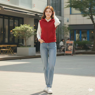 เสื้อกั๊กฮู้ด แขนกุด สไตล์สปอร์ต ซิปหน้าสวมง่าย พร้อมกระเป๋าหน้าท้อง ผ้า Cotton ยืดหยุ่นนุ่มสบาย มีให้เลือกหลายสี#ck1000