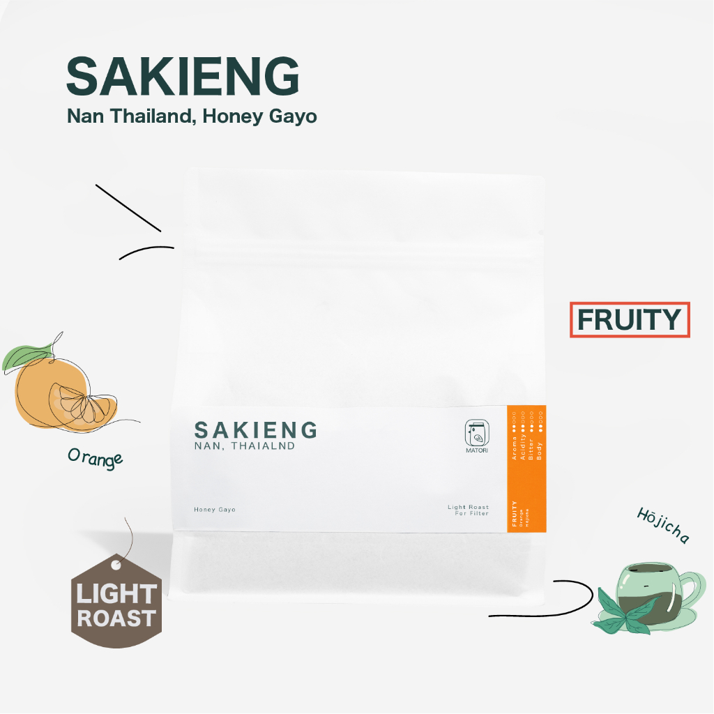 Matori Coffee Roaster เมล็ดกาแฟคั่วอ่อน Nan,Sakieng Gayo Honey Process