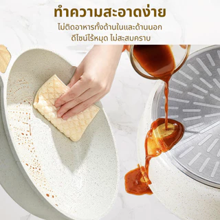 SENSARTE ชุดเครื่องครัวอายุยืน 13 ชิ้น หม้อและกระทะเคลือบเซรามิกกันติด Non-Stick ปลอดสาร ใช้ได้กับเตาทุกประเภท