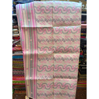 ลุนตยางานผ้าไหมพม่าทอลายในตัว ผ้าสวยเกรดพรีเมียม