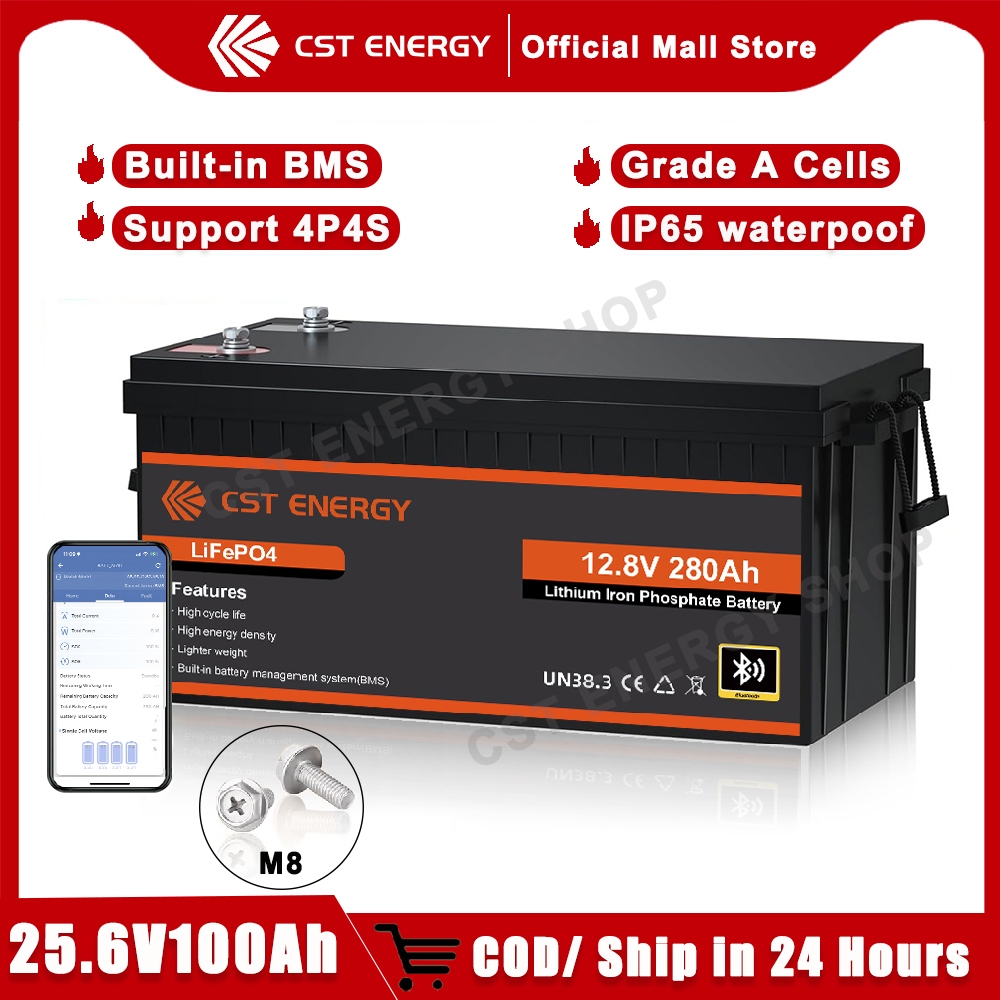 Lifepo4 Battery แบตเตอรี่ 12V 280ah Bluetooth Lithium Battery 3584Wh แบตเตอรี่ลิเธียม 12v 100ah