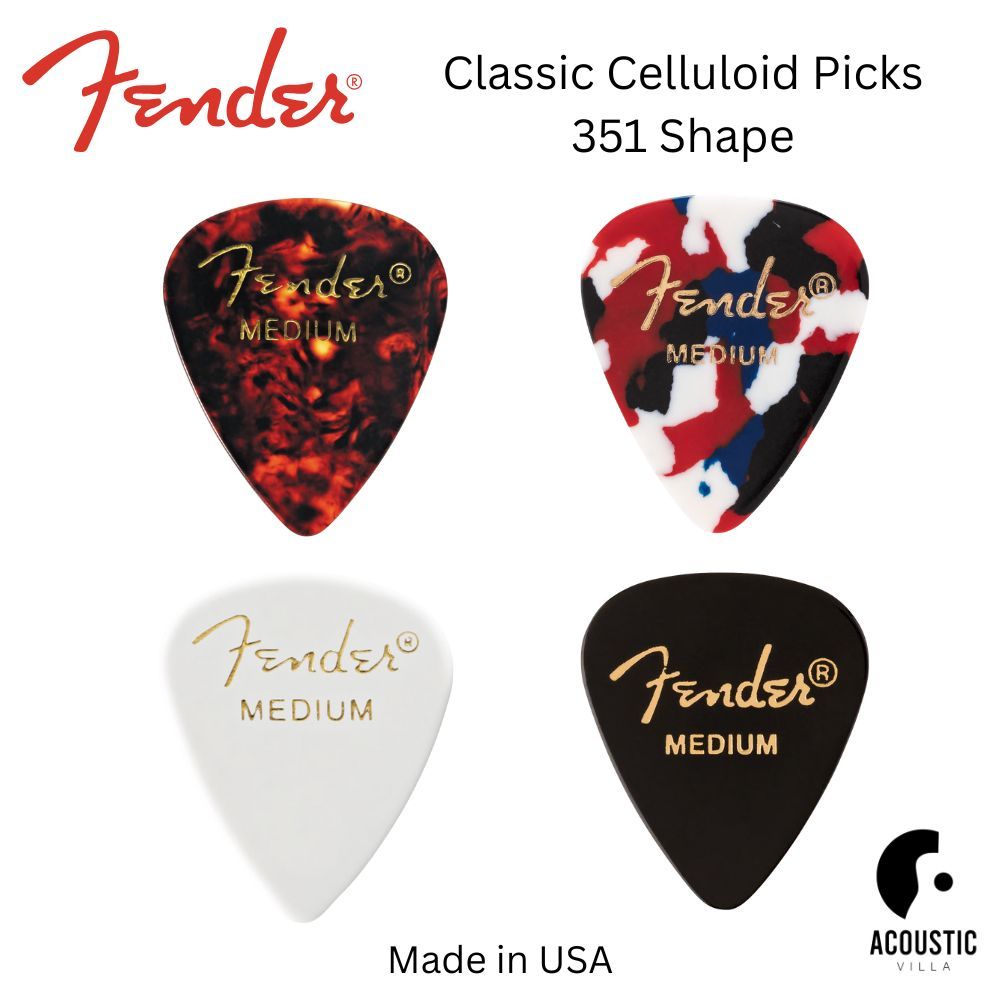 ปิ๊กกีตาร์ Fender Classic Celluloid 351 Guitar Pick ยอดนิยม