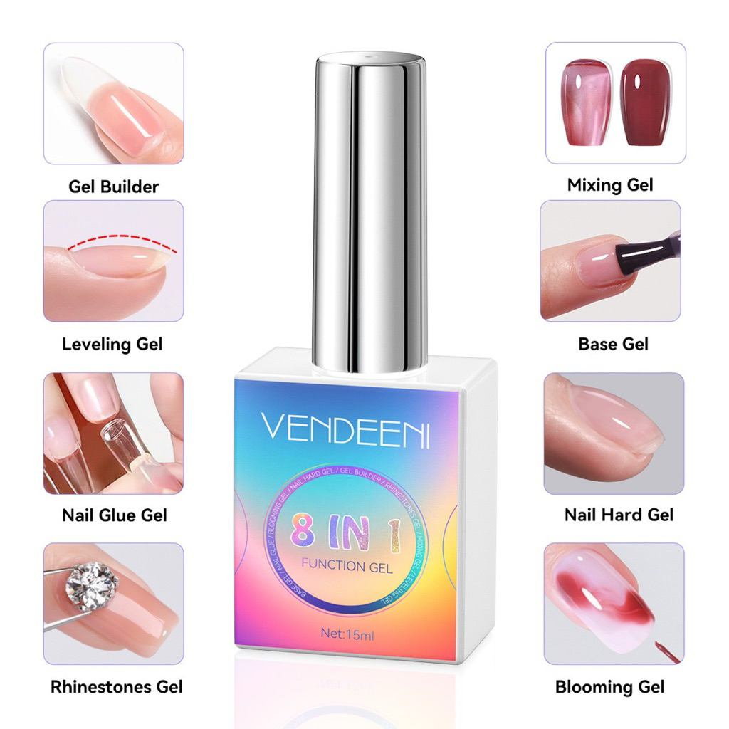 💅✨ VENDEEN 8 IN 1 Function Gel ขวดเดียวจบ ครบทุกขั้นตอน ช่างเล็บต้องมี! สินค้าพร้อมส่งในไทย