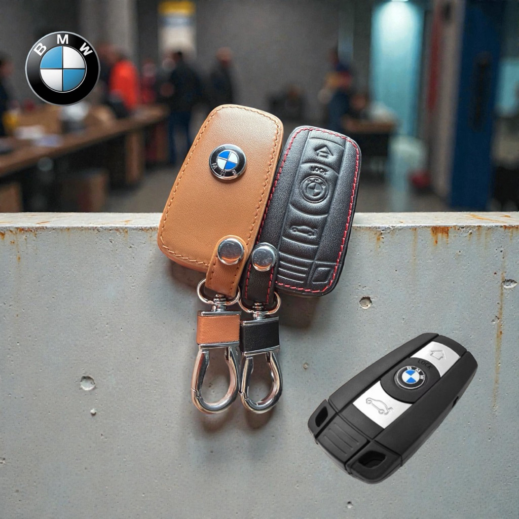 ซองหนังแท้ ใส่กุญแจรีโมทรถยนต์ BMW Series3 (90) Series5 (E60) Series7 Z4 (E85) X1(E84) รุ่นโลโก้เหล็