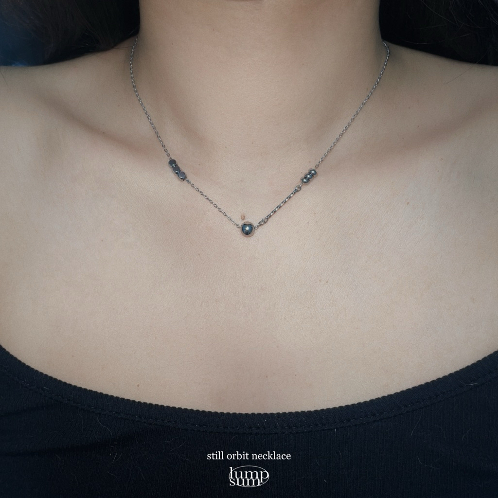 Lumpsum : สร้อยคอรุ่น Still Orbit (stainless,waterproof)