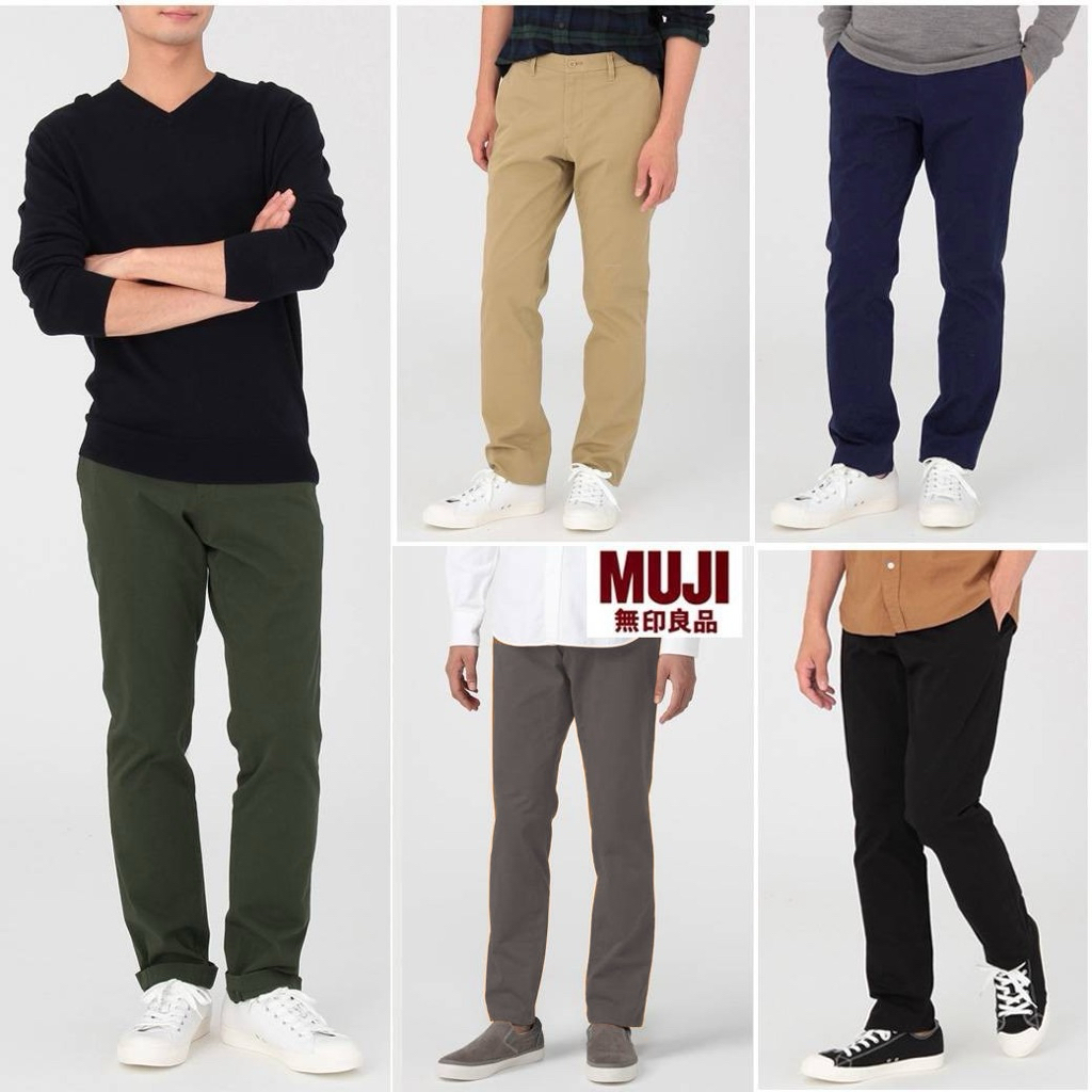 กางเกงขายาว MUJI OGC 2 WAY STRETCH CHINO SLIM PANT