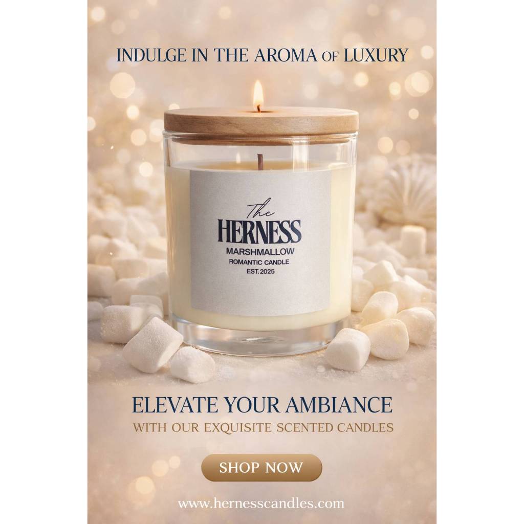 HERNESS  เทียนหอมกลิ่น Marshmallow  ปริมาณ 210 ml.