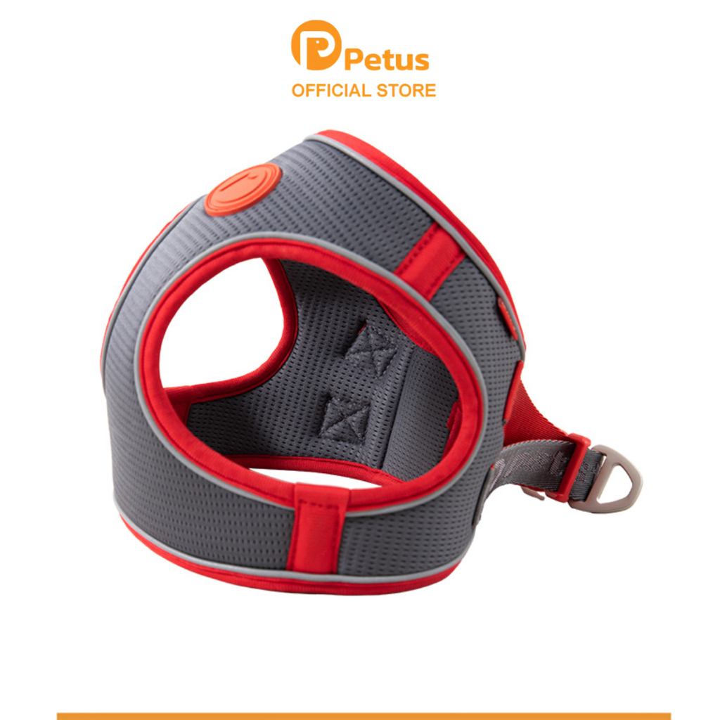 Petus สายรัดอกสุนัข สายคล้องสัตว์เลี้ยง Pet leash ไม่รัดคอ ลดแรงกระชาก วัสดุผ้าไนลอน มีให้เลือก 3ขนาด